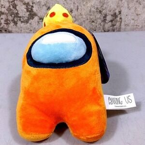 Among Us Series 2 Orange Crewmate Plush Cheese Hat Toikido Innersloth NWT 7"